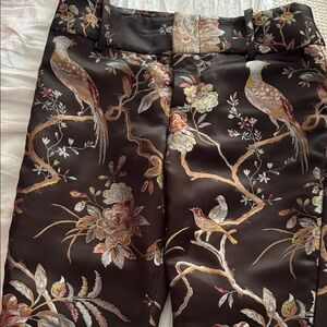 Alice + Olivia Black Floral Skinny Pants